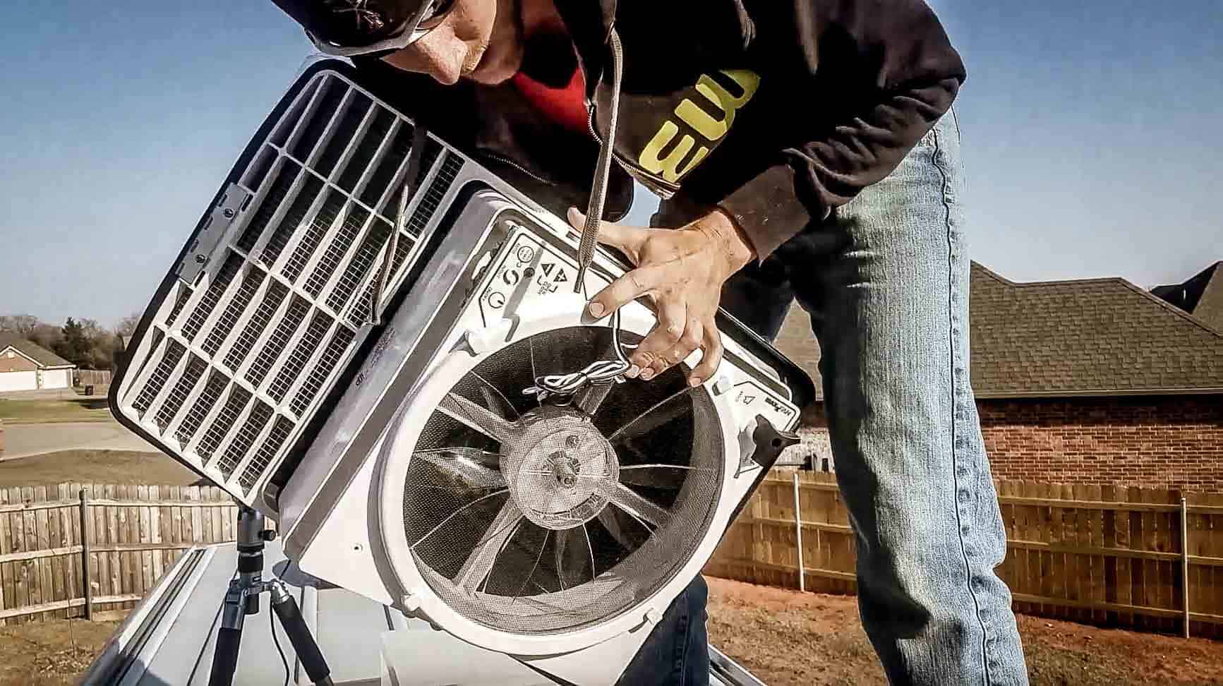 How to Install a Maxxair Roof Vent Fan in a DIY Camper Van Conversion 