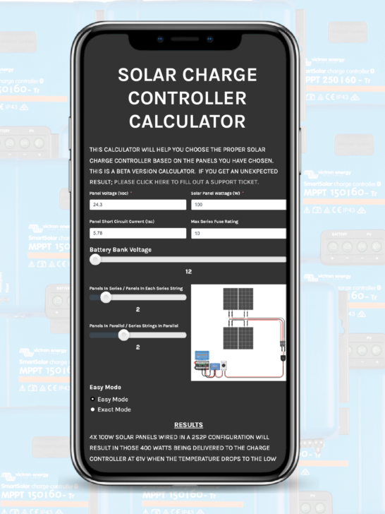 EXPLORIST.life solar charge controller calculator